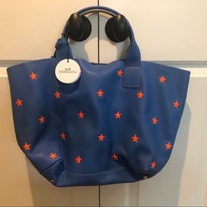 New w/  tags NUR Donatella Lucchi blue leather bag
